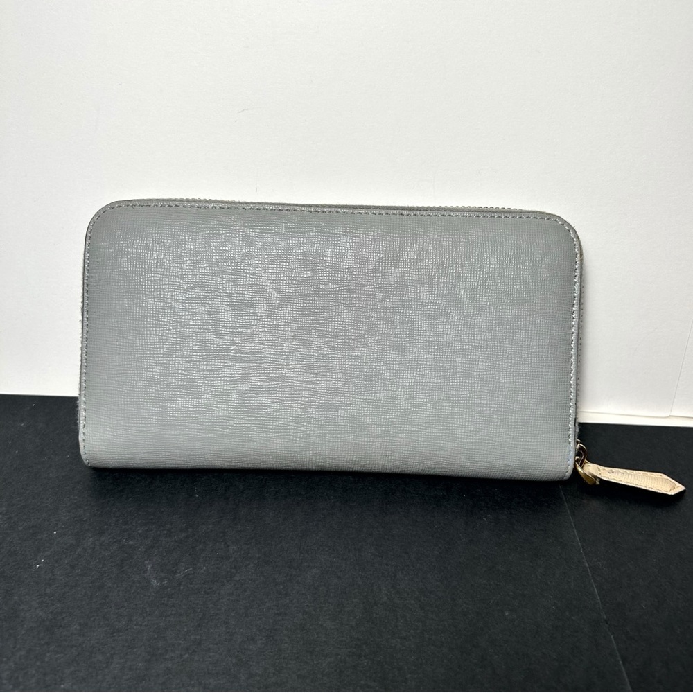Fendi Monster Eyes Cont. Zip Around Leather Wallet Full Inclusion Pink/Gray/Stud - Picture 15 of 16